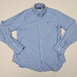 Scotch & Soda Button Up Dress Shirt Size Large Blue Checks Regular Fit Business